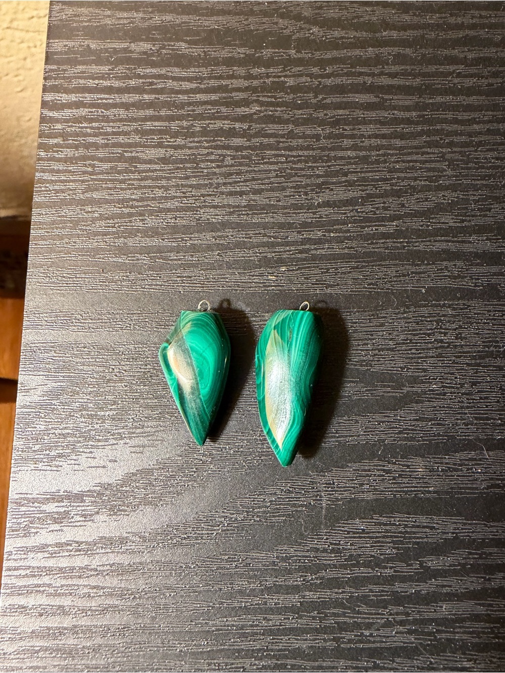 Malachite Teardrop Pendant Pair - Elegant Women’s Jewelry